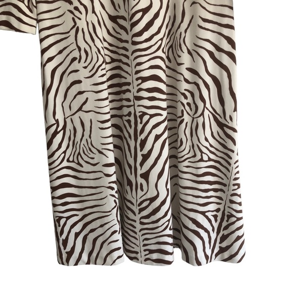 J McLaughlin Brown Cream Zebra Print Dress Medium - Picture 5 of 11